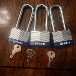 Lot of three Brinks key locks